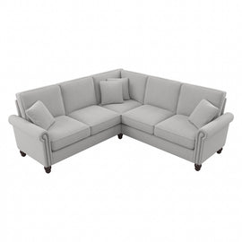 Bush Furniture Coventry 87inW L-Shaped Sectional Couch, Light Gray, Standard Delivery