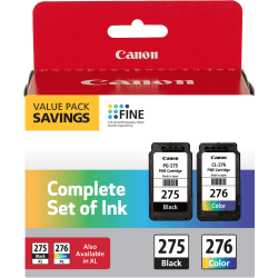 Canon PG-275/CL-276 Black/Tri-Color Ink Cartridges