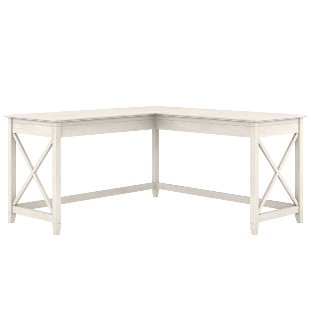 Bush Business Furniture Key West 60inW L-Shaped Corner Desk, Linen White Oak, Standard Delivery