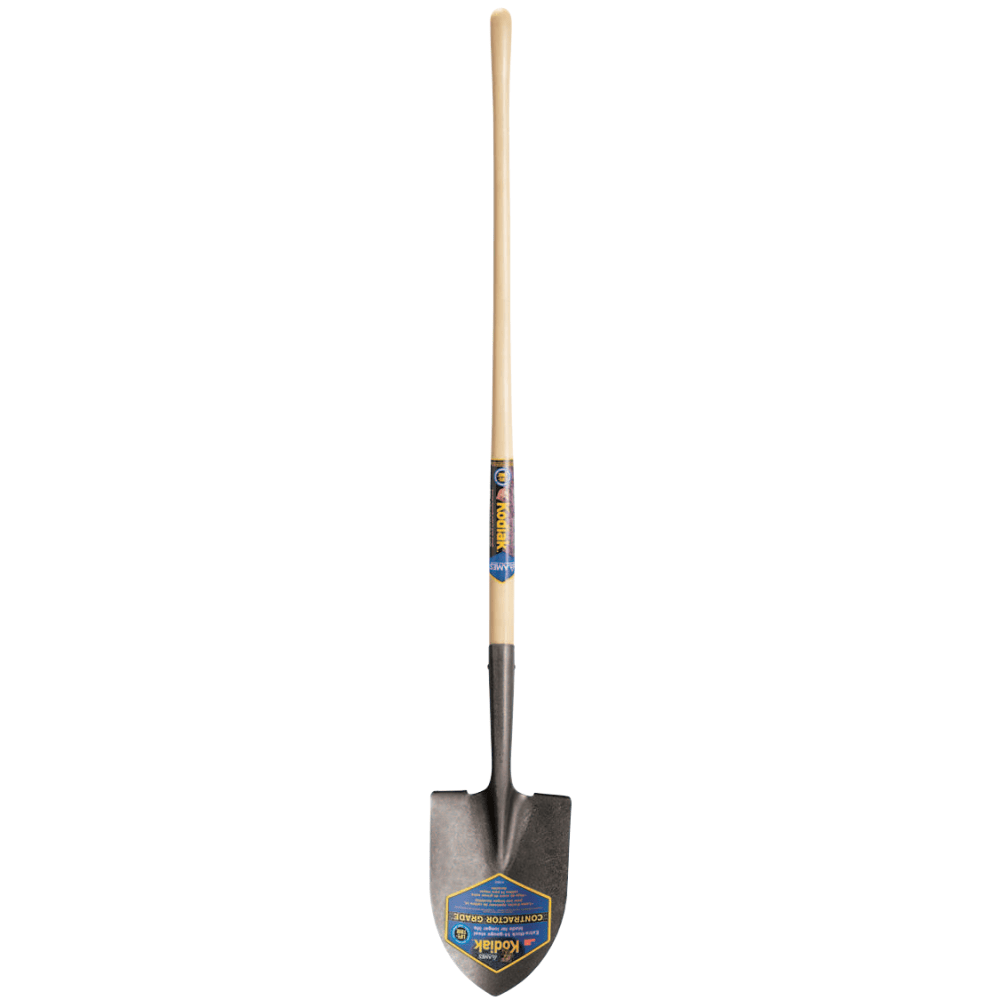 Kodiak Wood Shovels, 11 1/2 X 8 3/4 Round Pt Blade, 47 in White Ash Straight