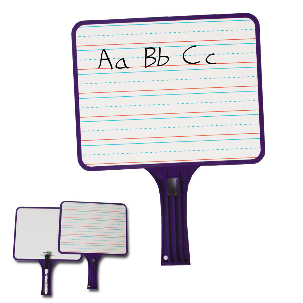KleenSlate Non-Magnetic Rectangular Dry-Erase Paddles with Markers, Pack of 2