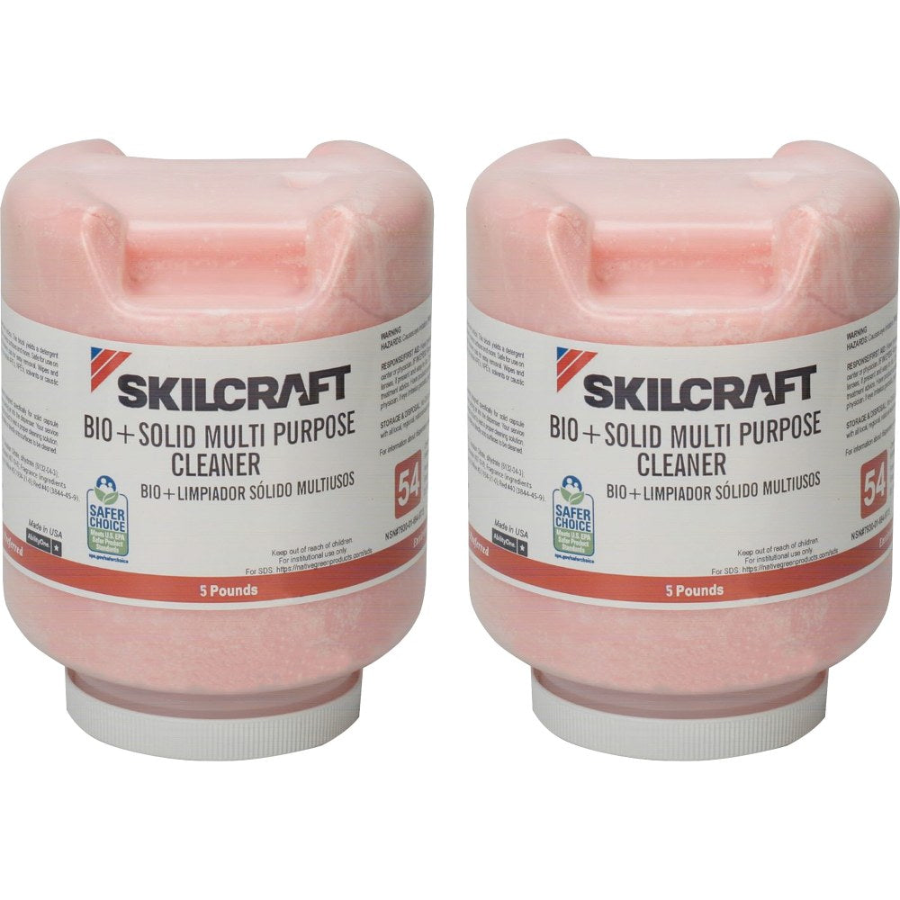 SKILCRAFT Multipurpose Cleaner/Degreaser, Pleasant Scent, 80 Oz, Pink, Box Of 2 Jars