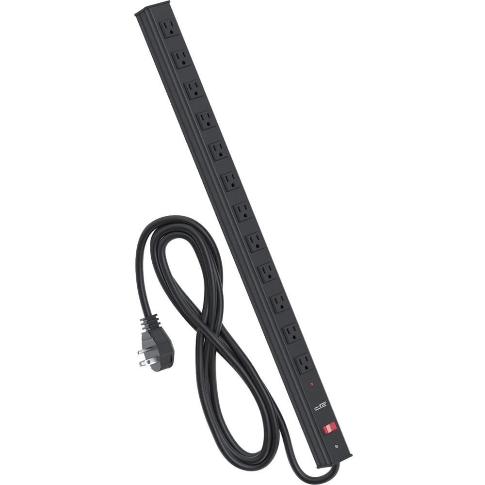 Digital Energy World 12-Outlet Heavy-Duty Metal Workshop Surge Protector Power Strip (25 Ft. Cord) - 12 x AC Power - 1875 VA - 2800 J - 120 V AC Input