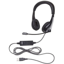 Load image into Gallery viewer, Califone 1025MUSB NeoTech USB Headset, Mic with CaliTuff Braided Cord - Stereo - USB - Wired - 25 Ohm - 20 Hz - 20 kHz - Over-the-head - Binaural - Circumaural - 6 ft Cable - Noise Reduction, Electret, Condenser, Uni-directional Microphone - Black