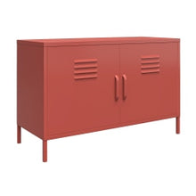 Load image into Gallery viewer, Ameriwood Home Mission District 2-Door Metal Locker Accent Cabinet, 25-1/4inH x 39-3/8inW x 15-3/4inD, Terracotta