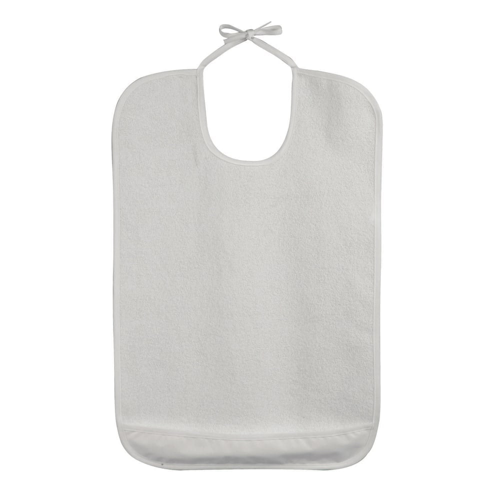 DMI Adult Bib Mealtime Clothing Protector, 17 3/4in x 26 1/2in, White