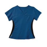 Medline Michigan Ave Poly Scrub Top, Large, Royal Blue