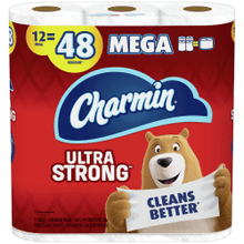 Load image into Gallery viewer, Charmin Ultra Strong 2-Ply Toilet Paper Mega Rolls, 286 Sheets Per Roll, Case Of 12 Rolls