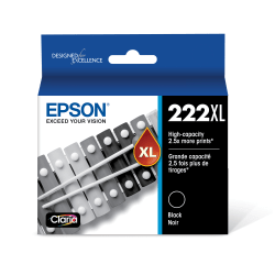 Epson Claria T222XL Black High-Yield Ink Cartridge, T222XL120-S