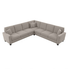 Load image into Gallery viewer, Bush Furniture Stockton 111inW L-Shaped Sectional Couch, Beige Herringbone, Standard Delivery