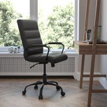 Load image into Gallery viewer, Flash Furniture LeatherSoft Faux Leather Mid-Back Office Chair, Black/Chrome