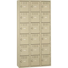 Load image into Gallery viewer, Tennsco Six-Tier Box Locker, 3-Wide, 72inH x 36inW x 18inD, Sand
