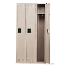 Load image into Gallery viewer, Tennsco Single-Tier Locker, 3-Wide, 72inH x 36inW x 18inD, Sand