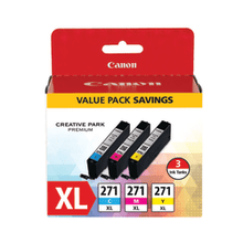 Load image into Gallery viewer, Canon CLI-271XL Cyan; Magenta; Yellow High-Yield Ink Tanks, Pack Of 3, 0337C005