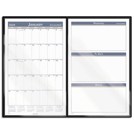 2024 AT-A-GLANCE Foldable Monthly Desk Pad Calendar, 10-1/4in x 16-1/4in, January to December 2024, SK23FD00