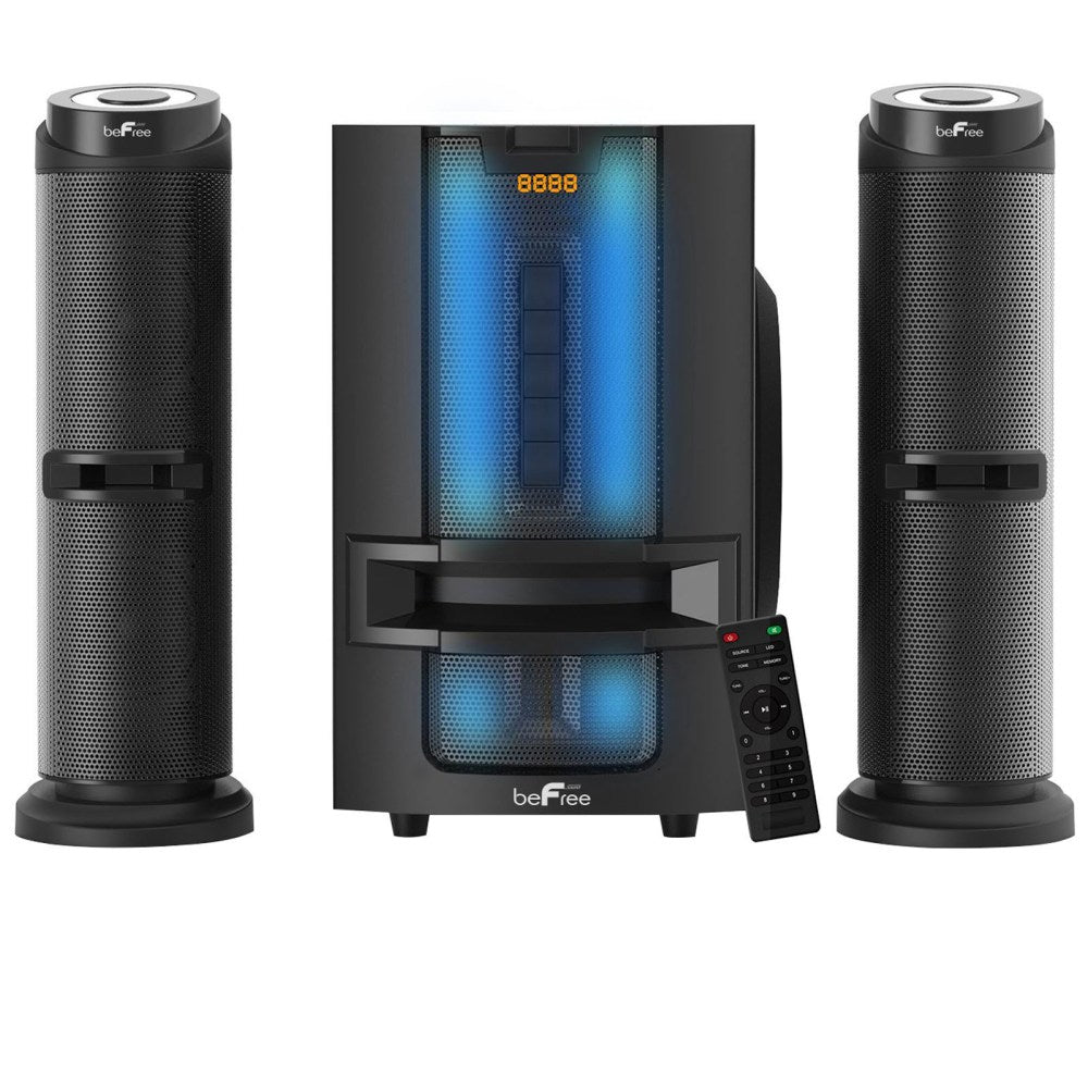 BeFree Sound Bluetooth 2.1 Channel Multimedia Wired Speaker System, Black