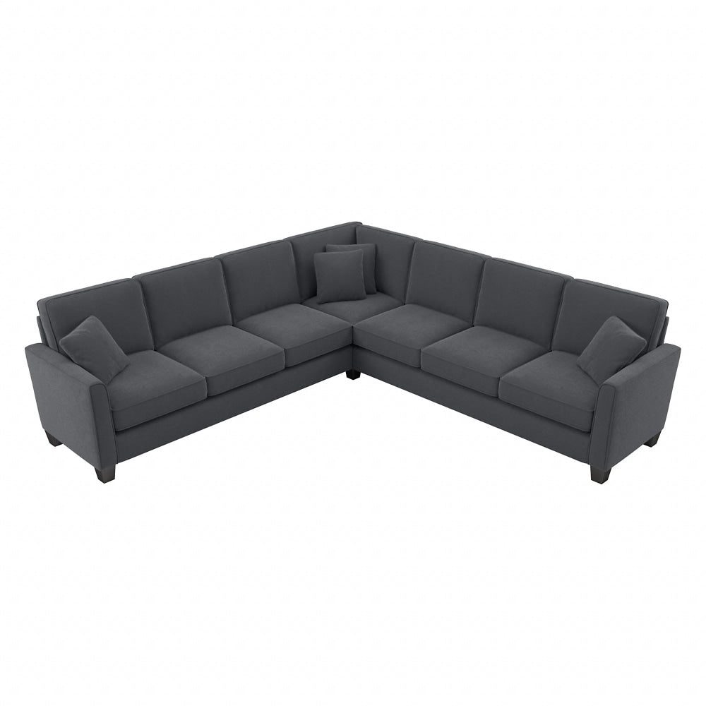 Bush Furniture Flare L-Shaped Sectional Couch, 35-3/4inH x 111-1/16inW x 111-1/16inD, Dark Gray Microsuede Fabric, Standard Delivery