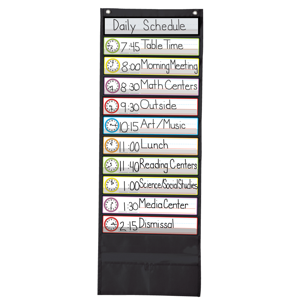 Carson-Dellosa Deluxe Scheduling Pocket Chart, 16inH x 8inW x 1/4inD, Black, Grades Pre-K-8