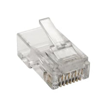 Load image into Gallery viewer, Tripp Lite Cat6 RJ45 Modular Plug for Round Stranded UTP Conductor 4-Pair, 100 Pack - Network connector - RJ-45 (M) - UTP - CAT 6 - round, stranded - clear (pack of 100)