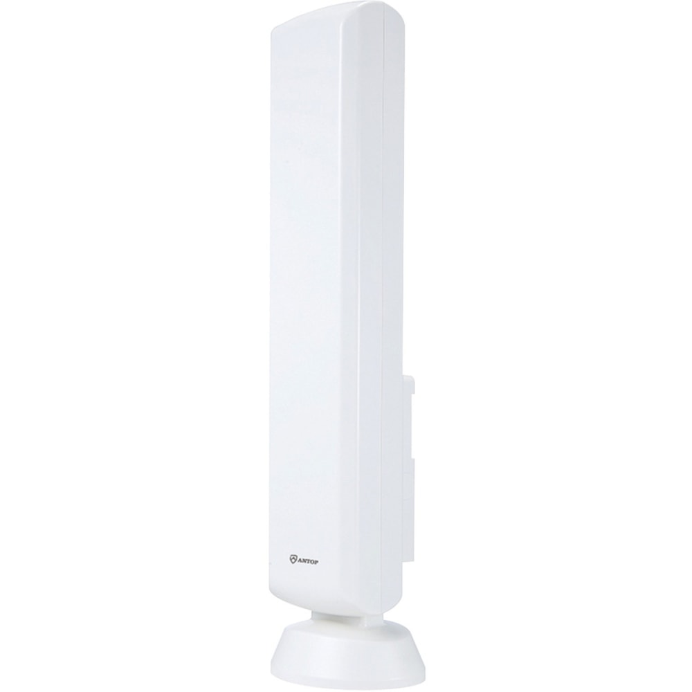 ANTOP "Big Boy" AT-402B Outdoor HDTV Antenna | Smartpass Amplified - Upto 70 Mile Range - UHF, VHF - 470 MHz to 700 MHz, 87.5 MHz to 230 MHz - 29 dB - HDTV Antenna, Indoor, Outdoor, Digital TV - White - Wall/Roof/Attic/Desktop/Pole - Multi-directional