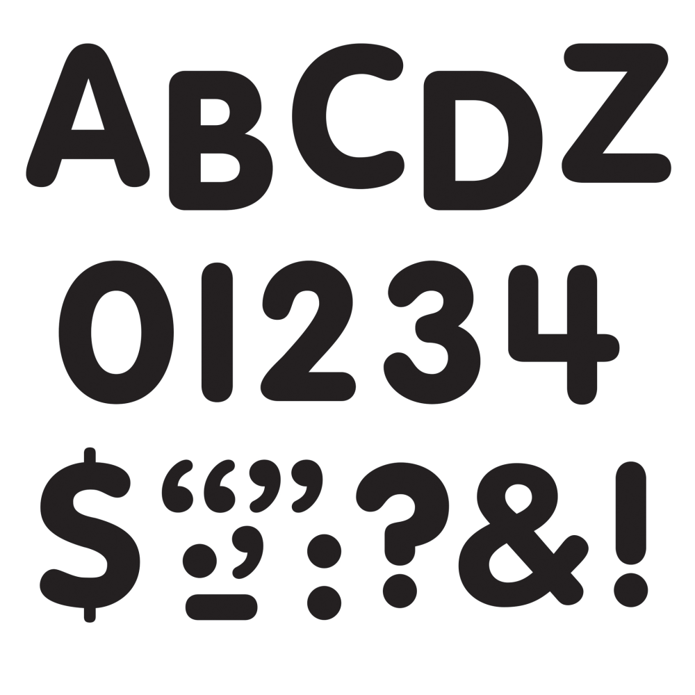 TREND STICK-EZE Stick-On Letters, 1in, Black, Pack Of 360