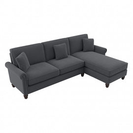 Bush Furniture Coventry 102inW Sectional Couch With Reversible Chaise Lounge, Dark Gray, Standard Delivery