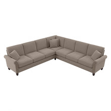Load image into Gallery viewer, Bush Furniture Coventry 111inW L-Shaped Sectional Couch, Tan, Standard Delivery