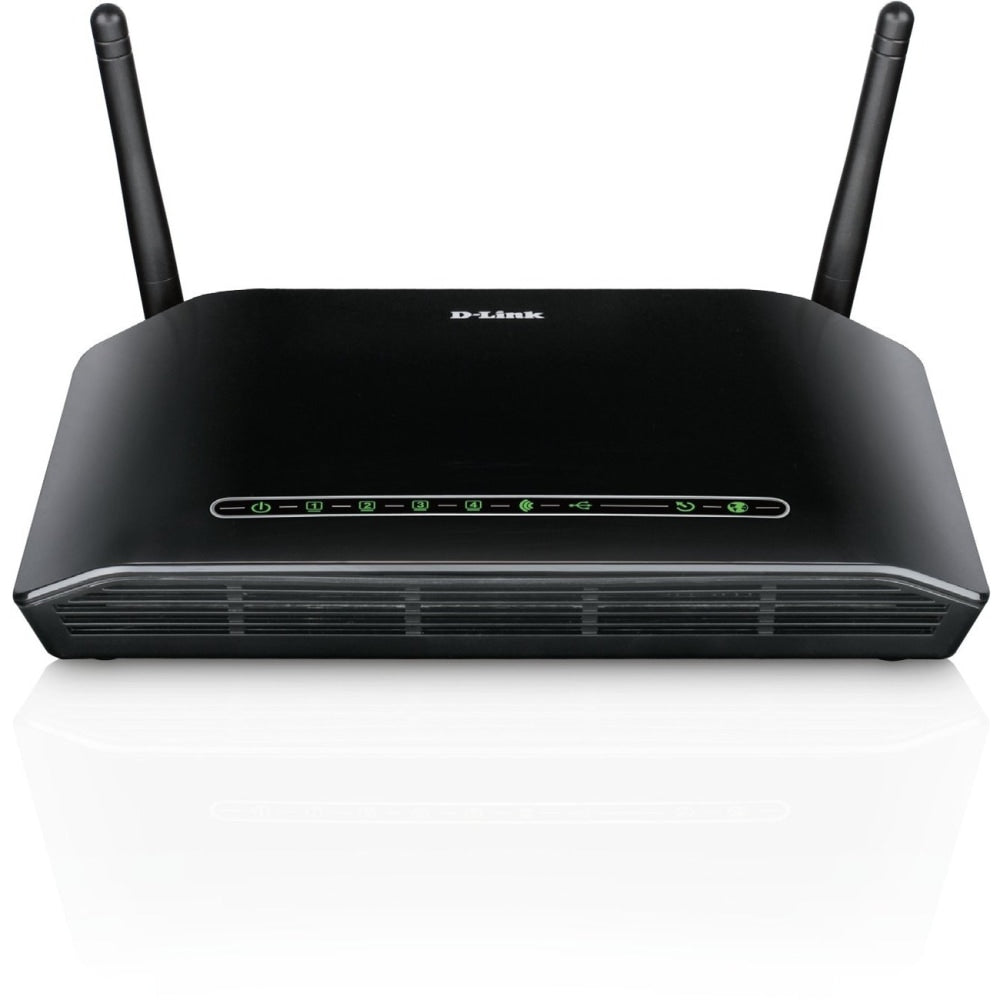 D-Link DSL-2750B Wi-Fi 4 IEEE 802.11n ADSL2+ Modem/Wireless Router - 2.48 GHz ISM Band - 2 x Antenna - 37.50 MB/s Wireless Speed - 4 x Network Port - USB - Fast Ethernet - VPN Supported - Desktop