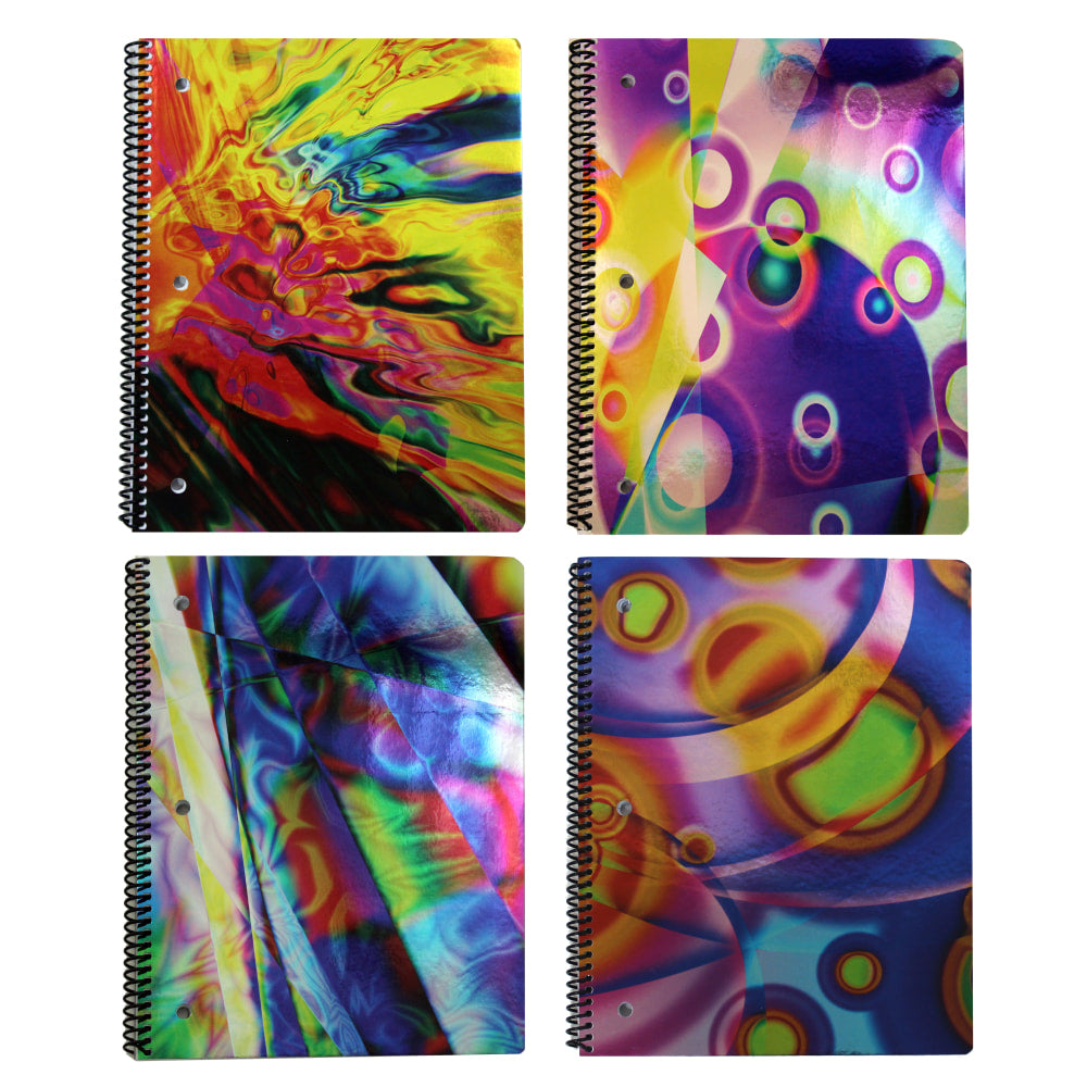 Inkology Spiral Notebooks, 8in x 10-1/2in, College Ruled, 140 Pages (70 Sheets), Color Slicks, Pack Of 12 Notebooks