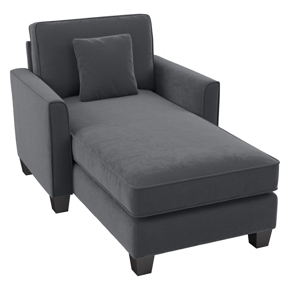 Bush Furniture Flare Microsuede Fabric Chaise Lounge With Arms, Dark Gray, Standard Delivery