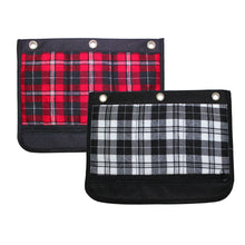 Load image into Gallery viewer, Inkology Plaid Binder Pencil Pouches, 10inH x 4-1/2inW x 1inD, Assorted Colors, Pack Of 6 Pouches