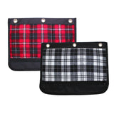 Inkology Plaid Binder Pencil Pouches, 10inH x 4-1/2inW x 1inD, Assorted Colors, Pack Of 6 Pouches