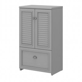Bush Furniture Fairview Shoe 16inD Vertical File Cabinet With Doors, Cape Cod Gray, Delivery