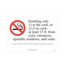 ComplyRight City & County Specialty Posters, No Smoking At Building Entrance, English, San Francisco, 8 1/2in x 11in