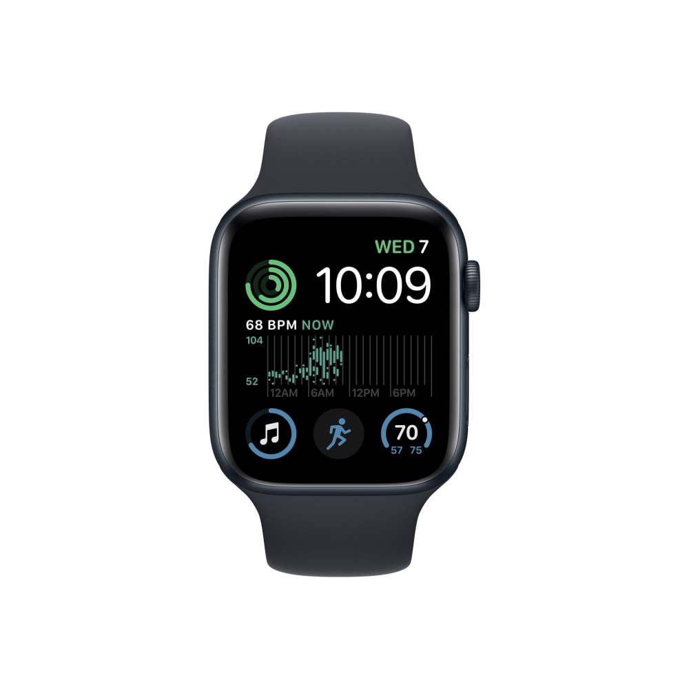 Apple SE Smart Watch, 32 GB, 1.73in x 1.50in, Silver/Midnight
