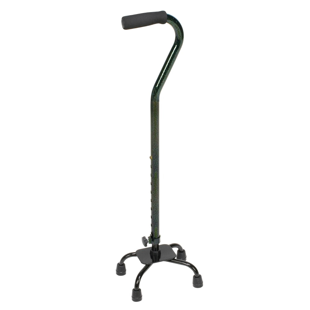 DMI Small-Base Adjustable Quad Canes, 38inH x 6inW x 8inD, Green Ice, Pack Of 2