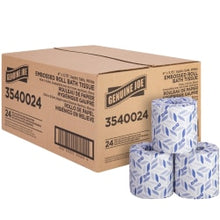 Load image into Gallery viewer, Genuine Joe 2-ply Bath Tissue Rolls - 2 Ply - 4in x 3.75in - 400 Sheets/Roll - White - 24 / Carton