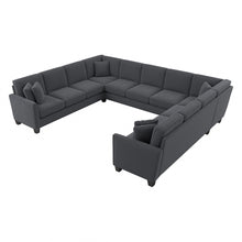 Load image into Gallery viewer, Bush Furniture Flare U-Shaped Sectional Couch, 35-3/4inH x 137-1/16inW x 111-1/16inD, Dark Gray Microsuede Fabric, Standard Delivery