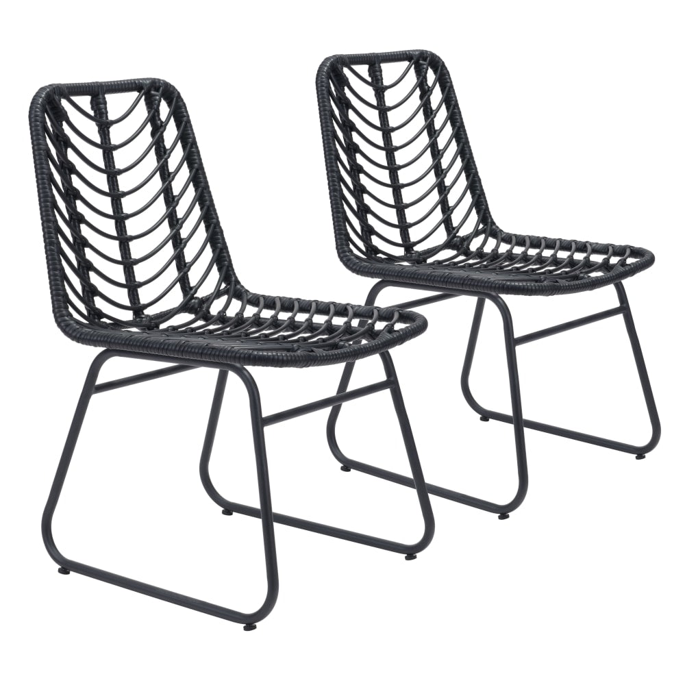 Zuo Modern Laporte Dining Chairs, Black, Set Of 2 Chairs