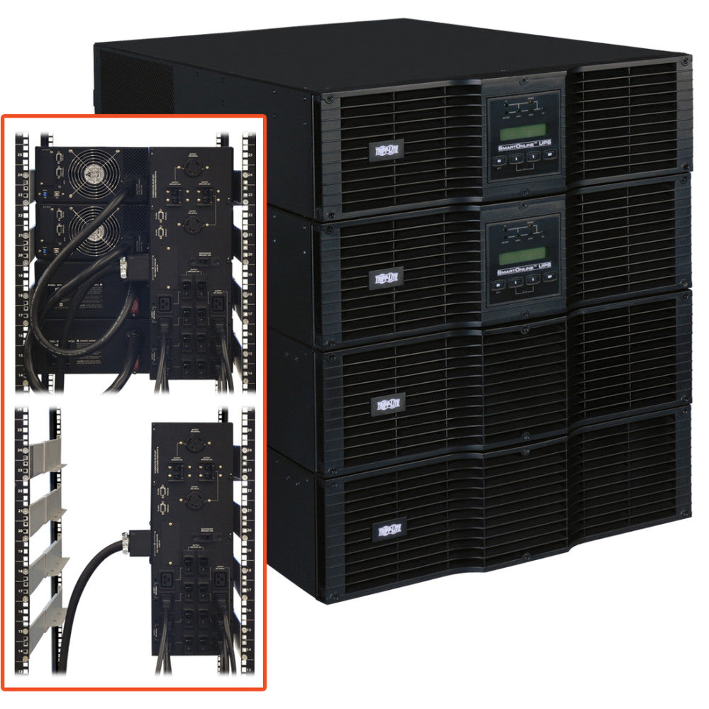 Tripp Lite UPS Smart Online 16000VA 14400W Rackmount 16kVA 208/240V Manual Bypass Hot Swap USB DB9 12URM, 12U Rack/Tower