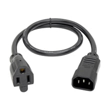 Load image into Gallery viewer, Tripp Lite Standard Computer Power Cord 10A 18AWG C14 to 5-15R - Power cable - power IEC 60320 C13 to NEMA 5-15 (F) - AC 110 V - 2 ft - black