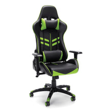 Load image into Gallery viewer, Essentials By OFM Racing-Style Bonded Leather Mid-Back Gaming Chair, Green/Black
