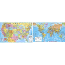 Load image into Gallery viewer, Kappa Map Laminated United States/World Advanced Political Rolled Map Set, 46in x 36in