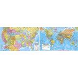 Kappa Map Laminated United States/World Advanced Political Rolled Map Set, 46in x 36in