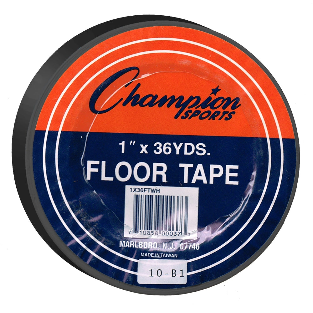 Champion Sports Vinyl Floor Tape, 1in x 36 Yd., Black