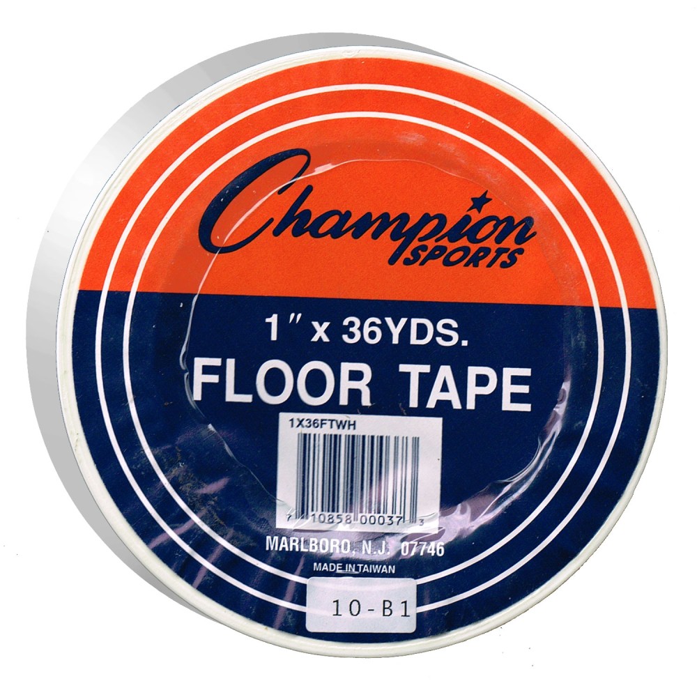 Champion Sports Vinyl Floor Tape, 1in x 36 Yd., White