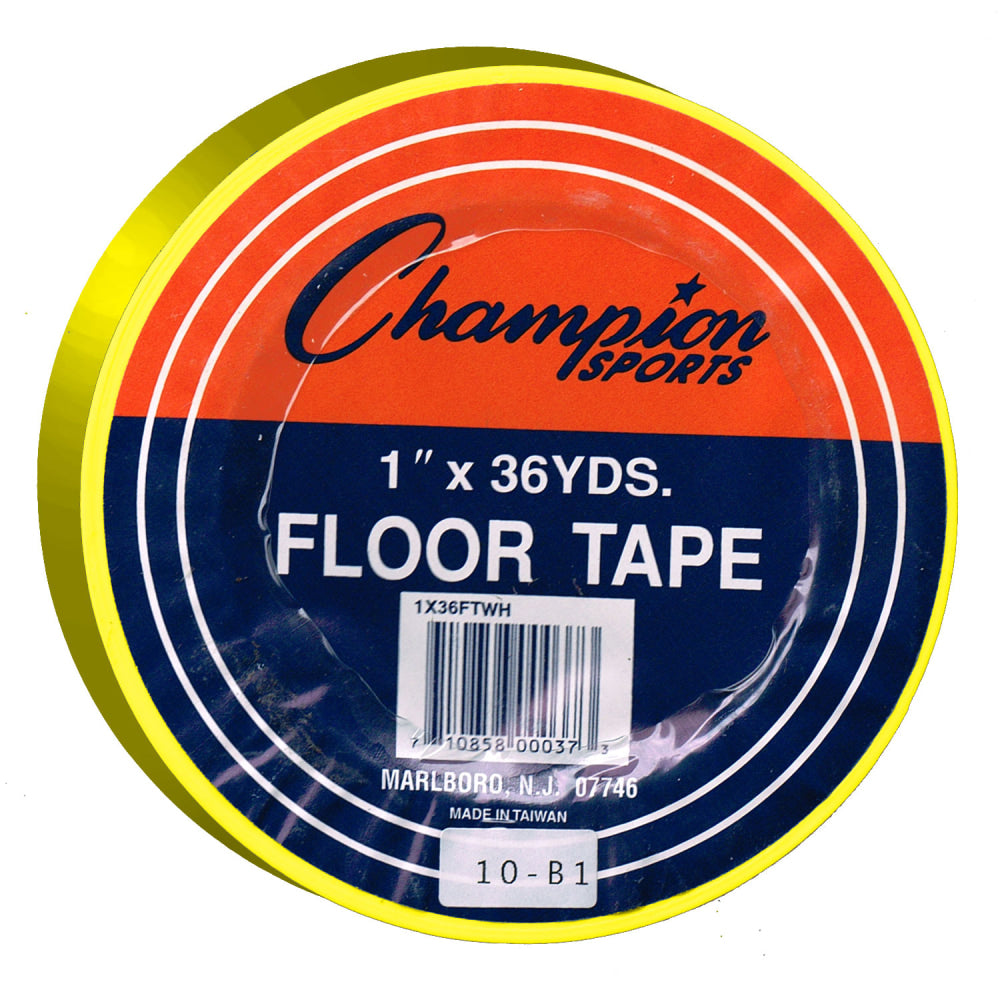 Champion Sports Vinyl Floor Tape, 1in x 36 Yd., Yellow
