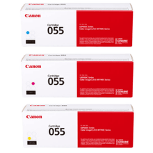 Load image into Gallery viewer, Canon 055 Cyan, Magenta, Yellow Toner Cartridges Combo, Pack Of 3, 3015C001,3014C001,3013C001