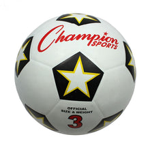 Load image into Gallery viewer, Champion Sports Rubber Soccer Ball, No. 3, Black/Red/White