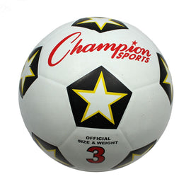 Champion Sports Rubber Soccer Ball, No. 3, Black/Red/White